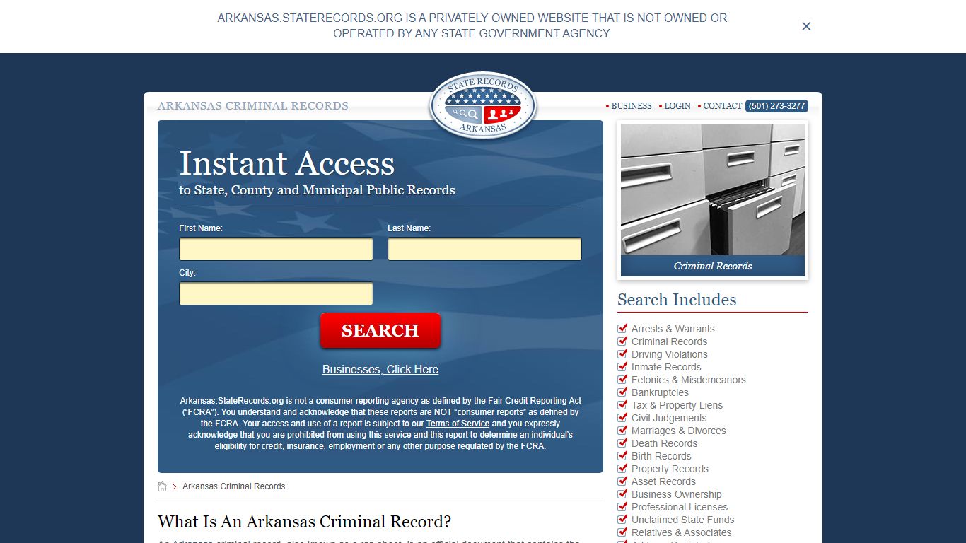 Arkansas Criminal Records | StateRecords.org